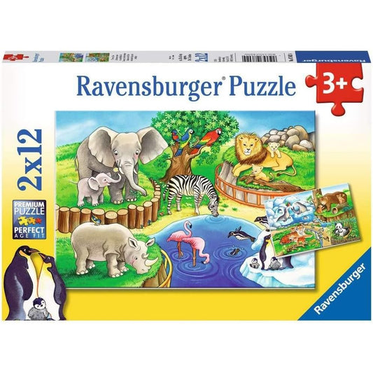 Jigsaw Puzzle - ANIMALS IN THE ZOO - 2 x 12 Pieces