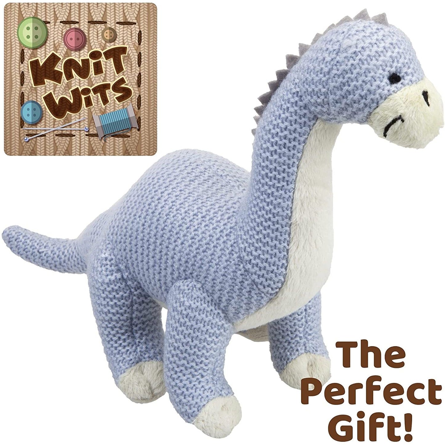 29cm Blue Knitted Toy Dinosaur