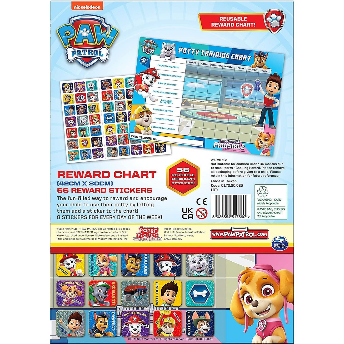 Sticker/Reward Chart - PAW PATROL
