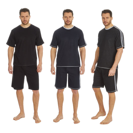 Mens Contrast Stripe Detail Short Lounge Set ~ S-2XL