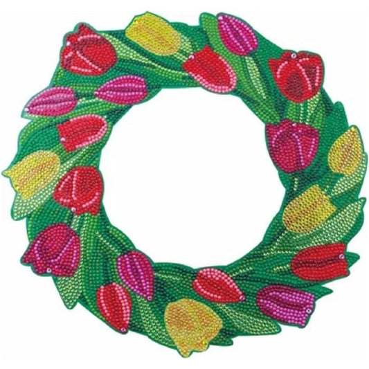 Craft Buddy 30cmCrystal Art Wreath Kit - Tulips