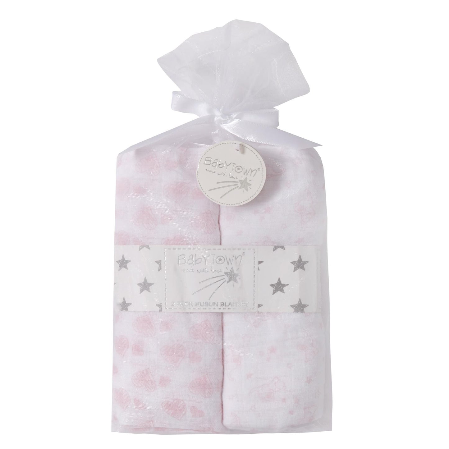 Babies 2 Pack Muslin Blankets