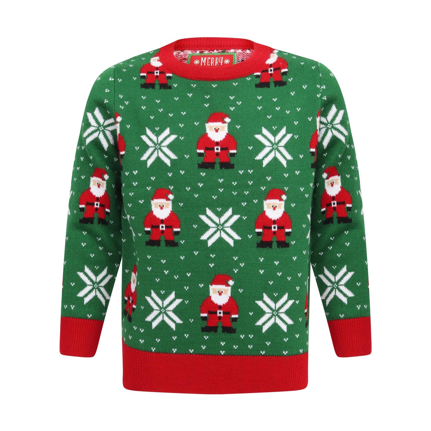 Childrens Unisex Santa Fairisle Design Knitted Christmas Jumper