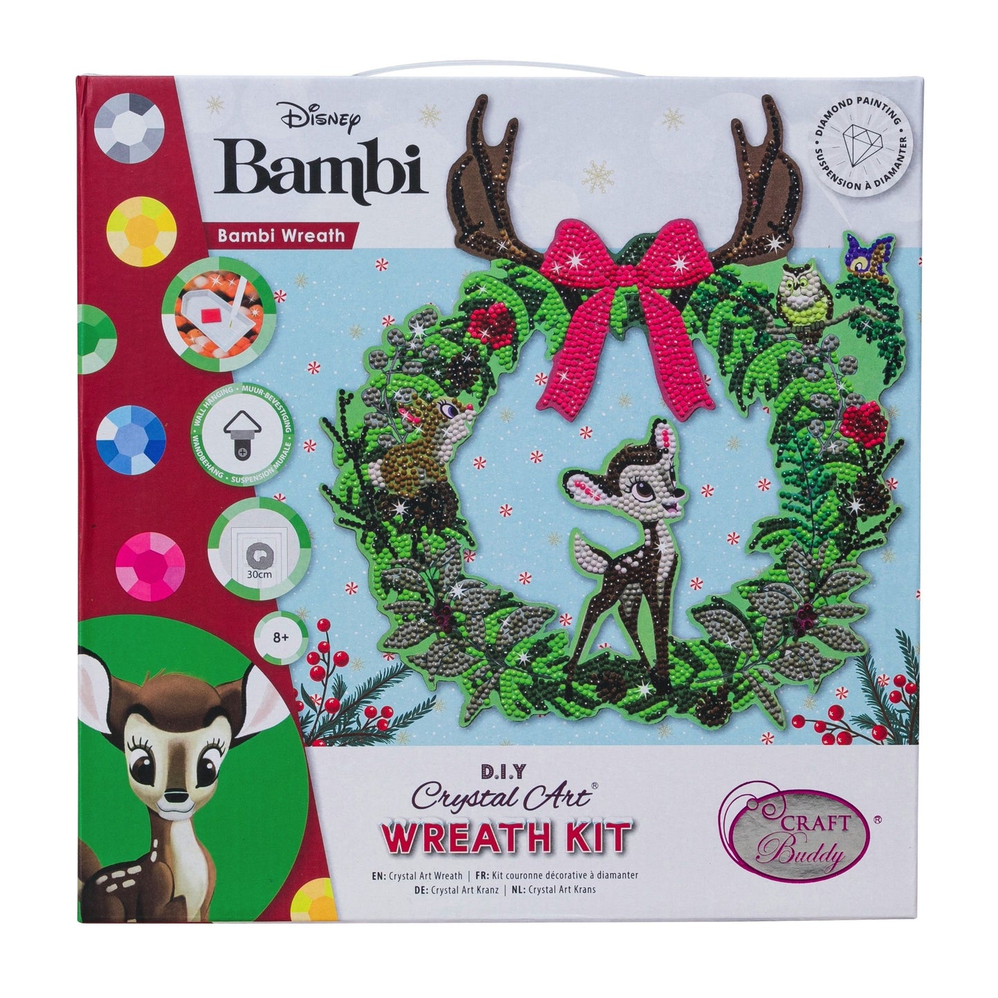 Craft Buddy 30cm Crystal Art Wreath Kit ~ Disney Bambi