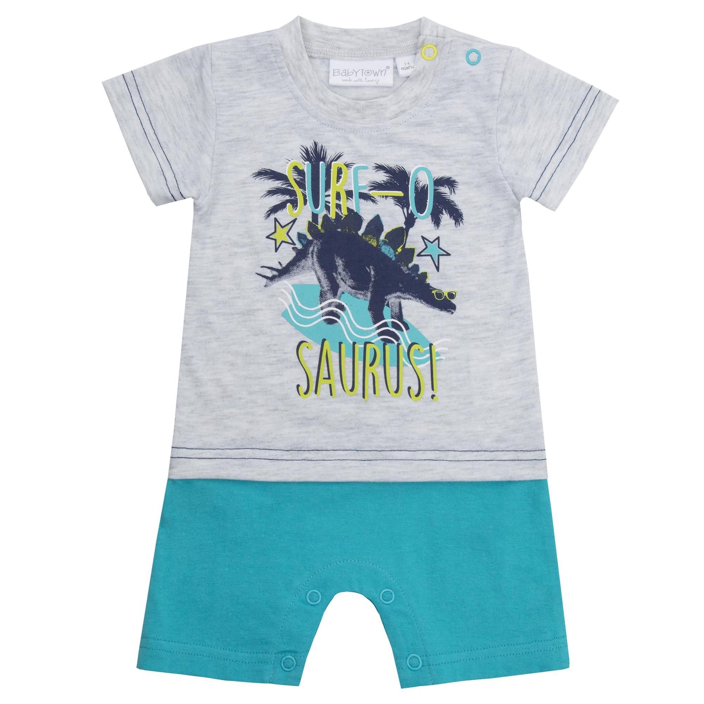 Baby Dinosaur Faux Top and Shorts Romper