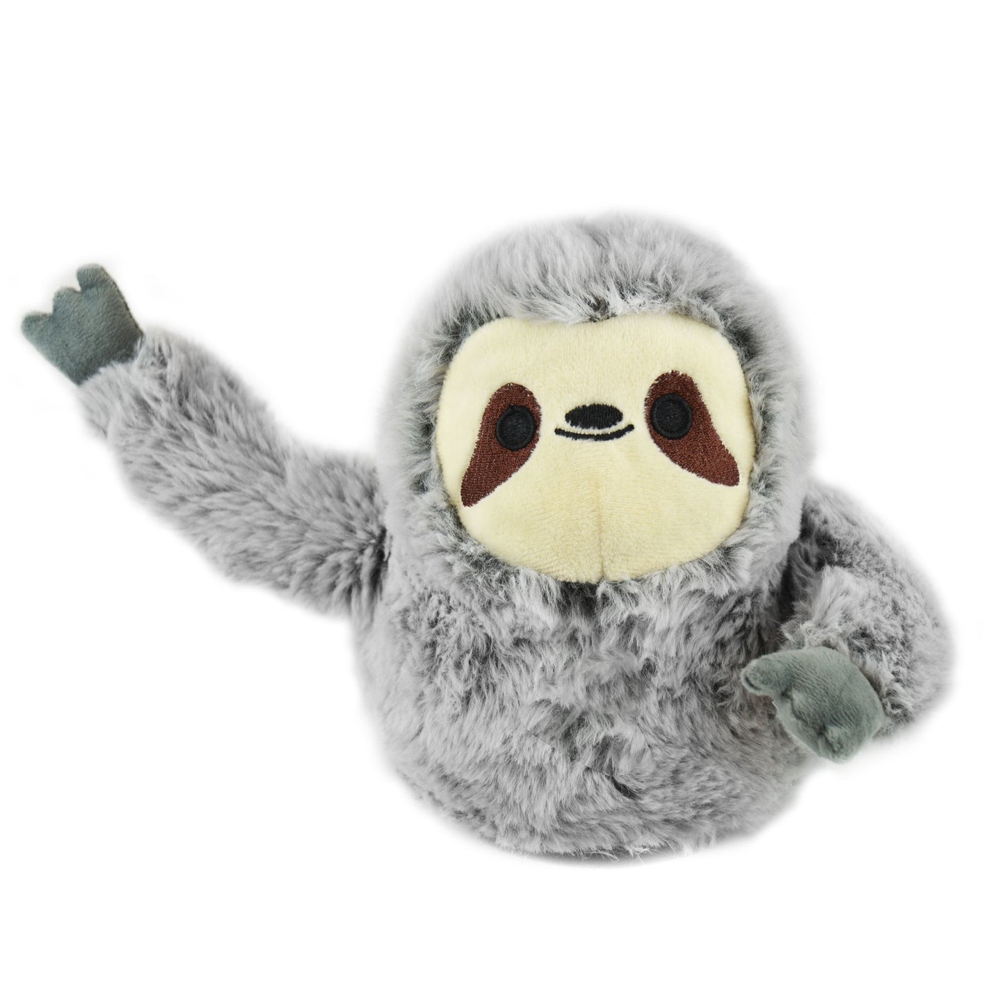 Ladies Novelty Plush Grey Sloth Slippers