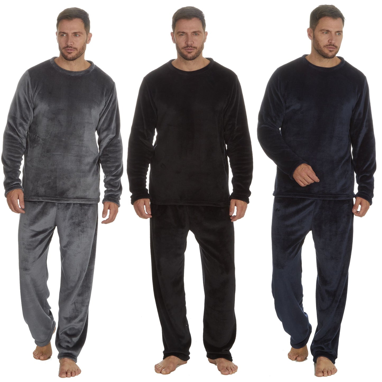 Mens Soft Shimmer Fleece Lounge Pyjama Set