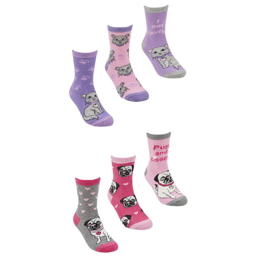 Childrens 3 Pk of Dog or Cat Socks