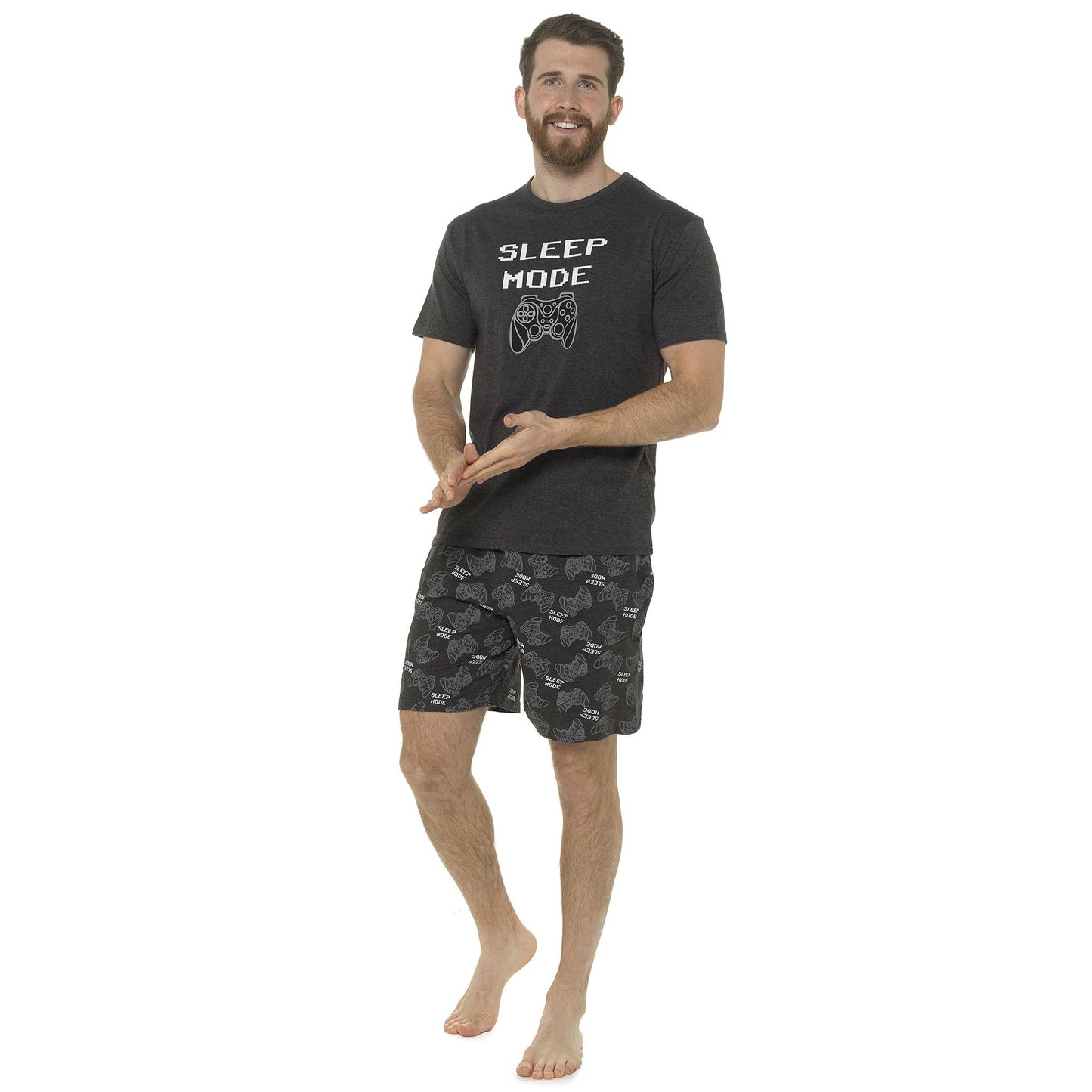 Mens 'Sleep Mode' Gaming Shorts Pyjama Set ~ M-2XL
