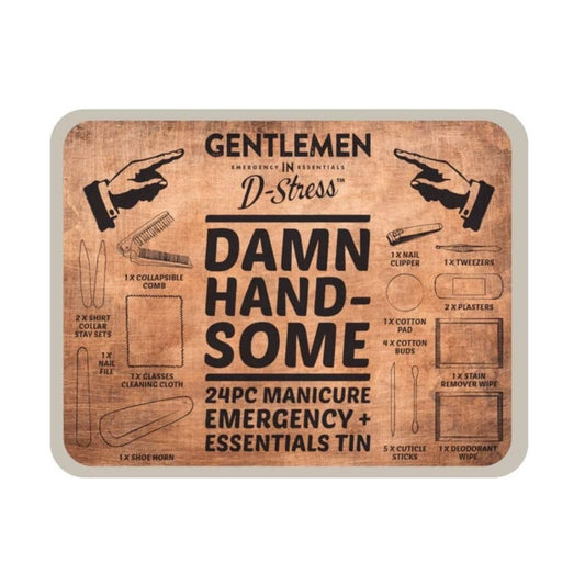 Damn Handsome Mens 24 piece Manicure Emergency and Essentials Tin