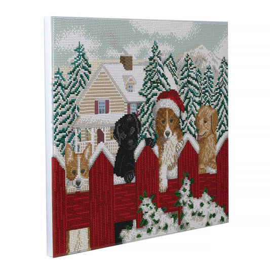Craft Buddy Partial Crystal Mounted Crystal Art Kit 40cm x 50cm ~ Christmas Pups