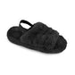 Ladies Faux Fur Slider Slipper with Elasticated Back Strap