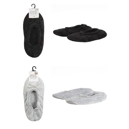 Ladies Bow Front Ballet Slippers