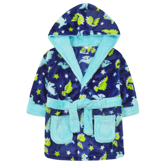 Babies Dinosaur Print Dressing Gown ~ 6-24 Months