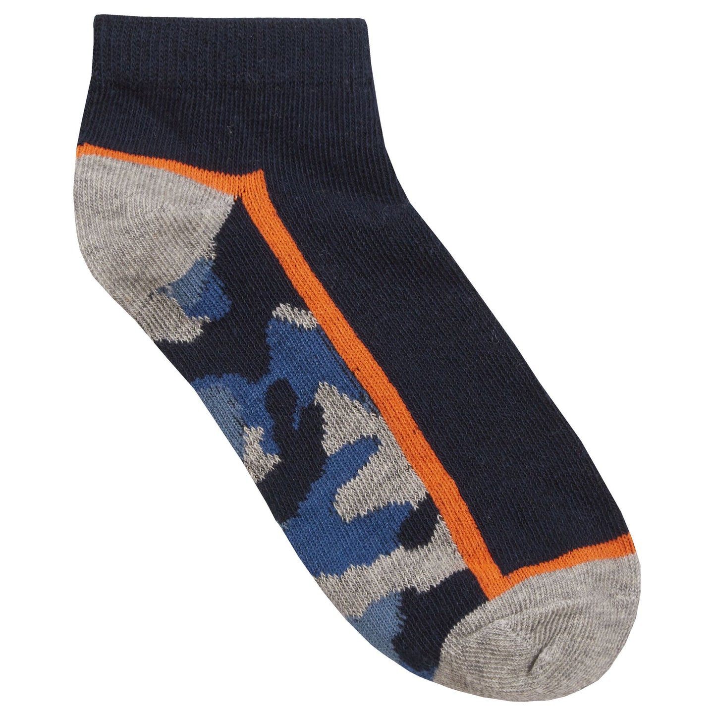 Childrens 6 Pairs Camo Print Trainer Socks