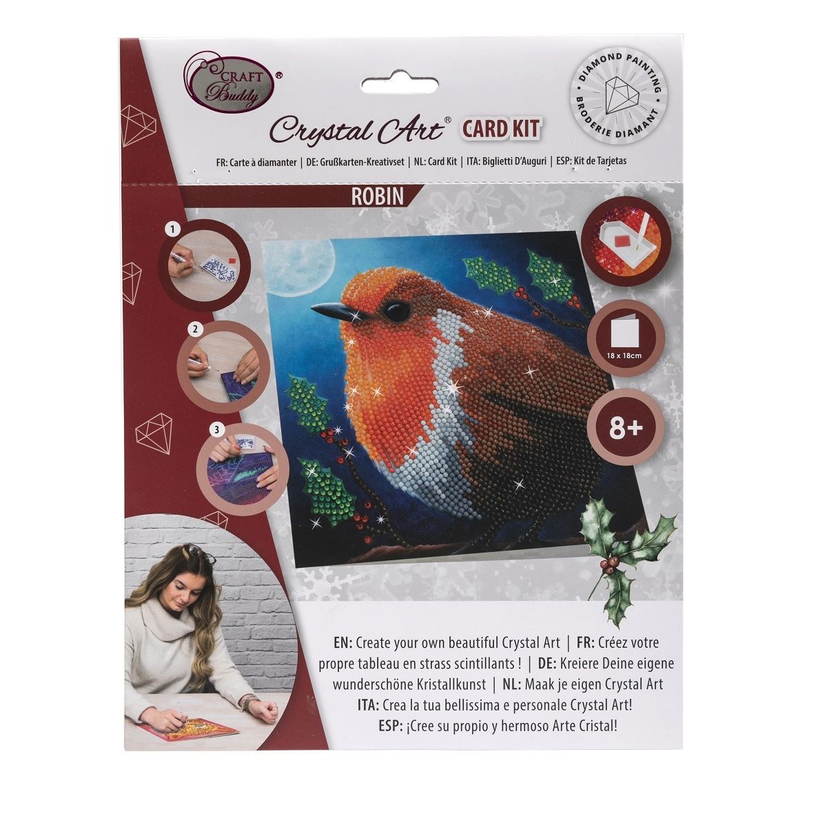 Craft Buddy 18x18cm DIY Crystal Christmas Card Kit ~ 2022 Designs