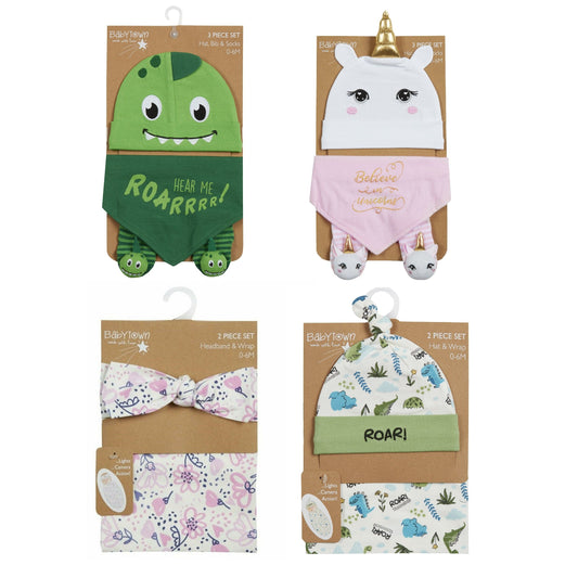 Babies Dinosaur Unicorn or Floral Gift Set ~ 0-6 months
