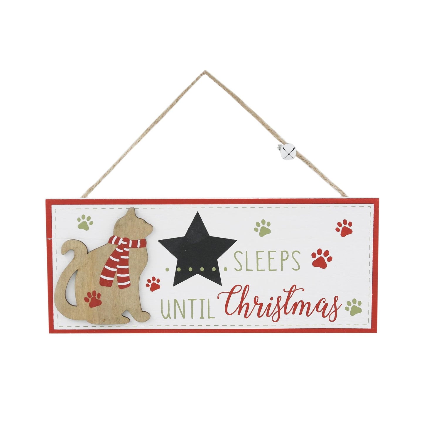 Cat Christmas Countdown Plaque