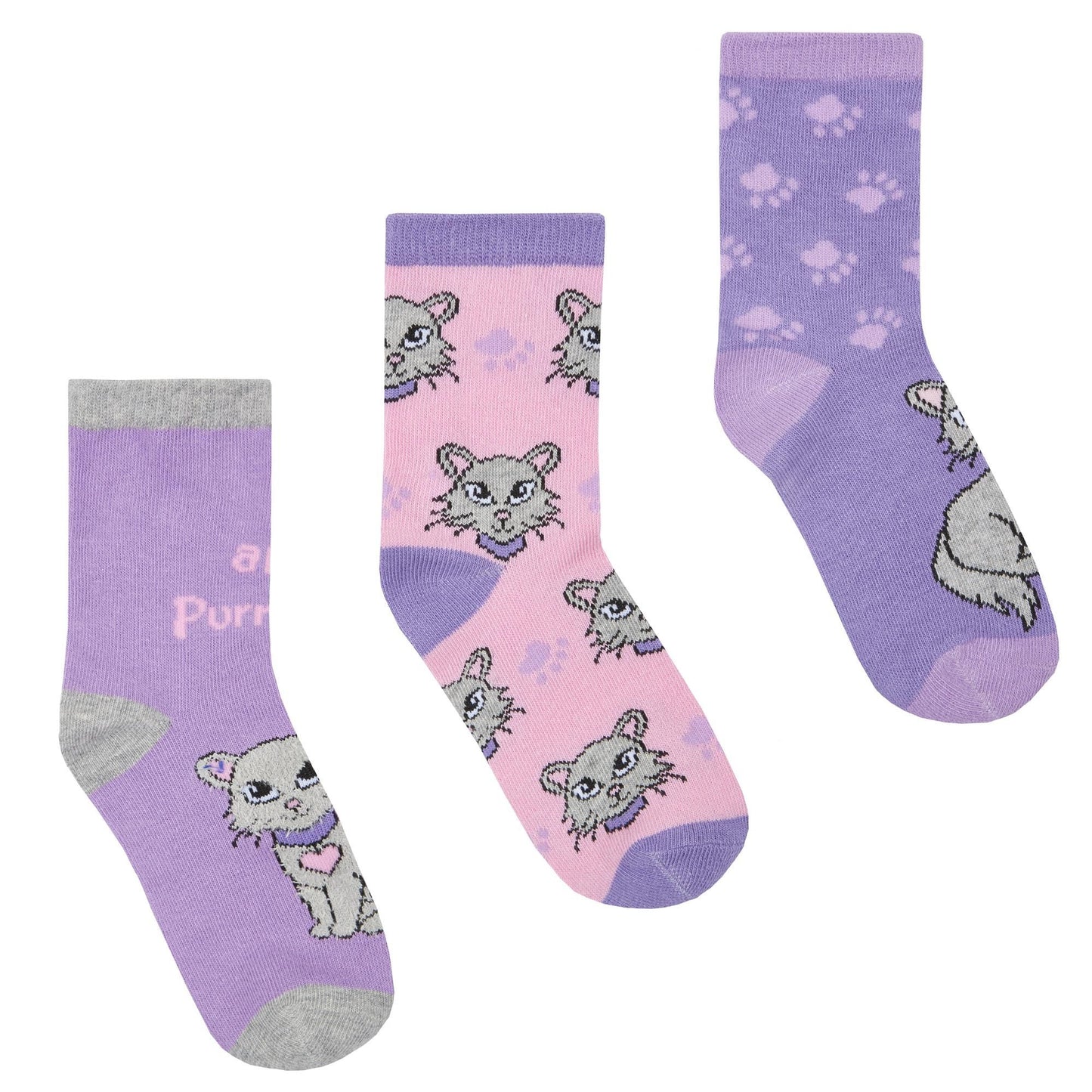 Childrens 3 Pk of Dog or Cat Socks