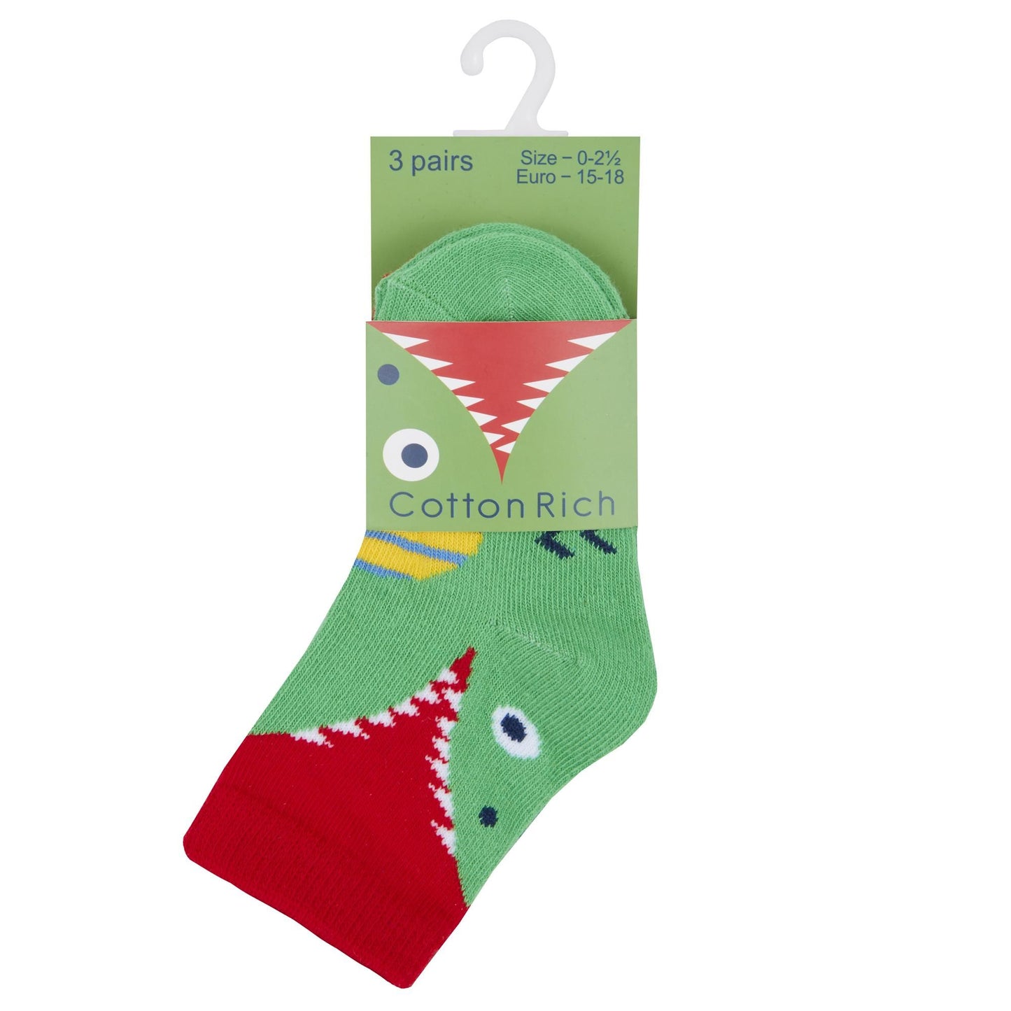 Babies 3 Pk Novelty Dinosaur or Crocodile Socks