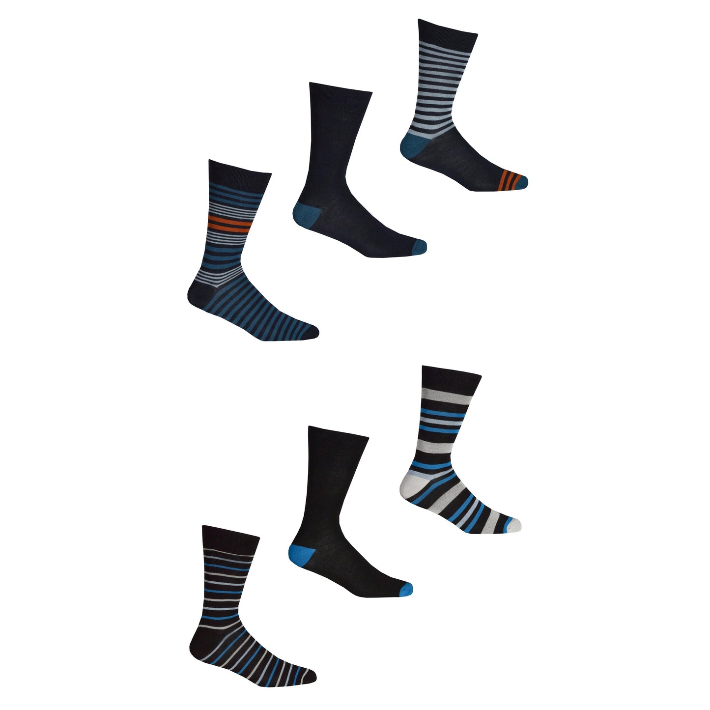 Mens 3 Pack of Striped Bamboo Socks