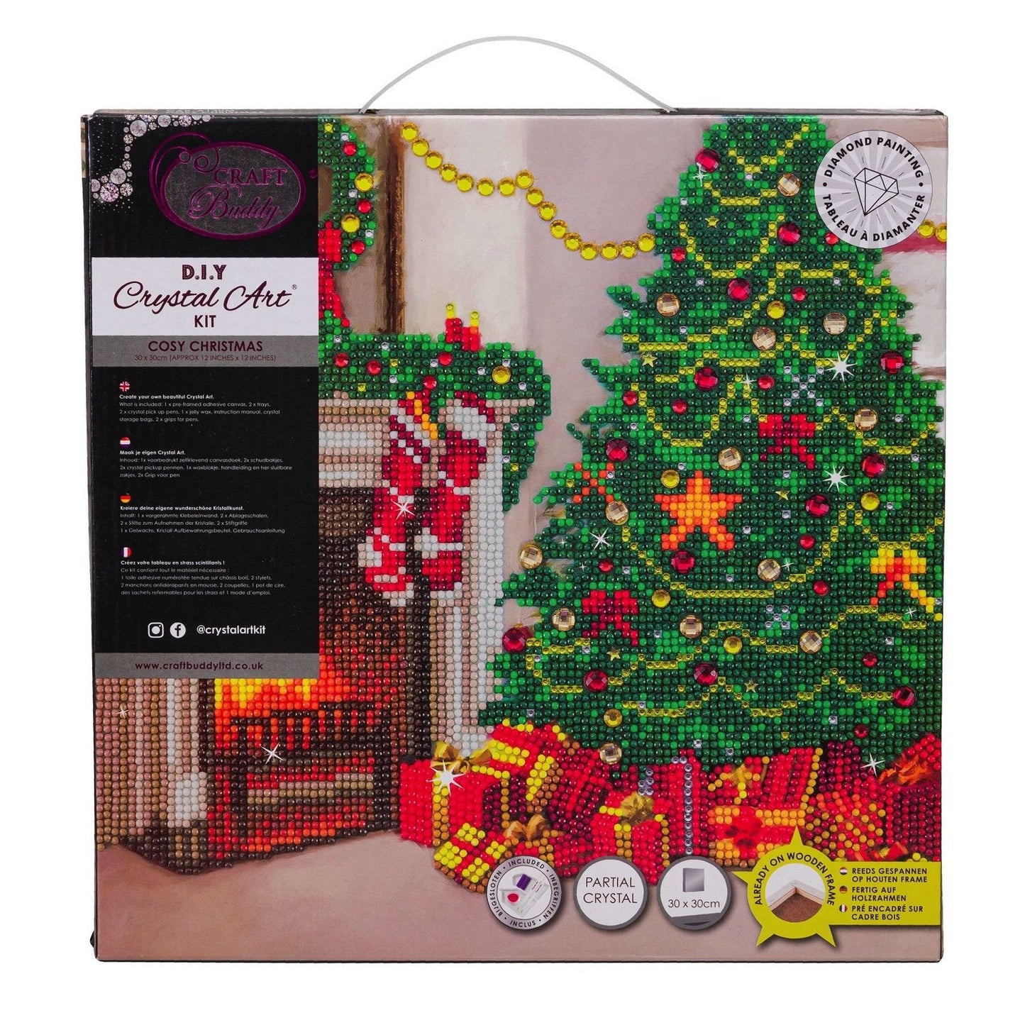 Craft Buddy Partial Crystal Mounted Crystal Art Kit 30cm x 30cm ~ Cosy Christmas
