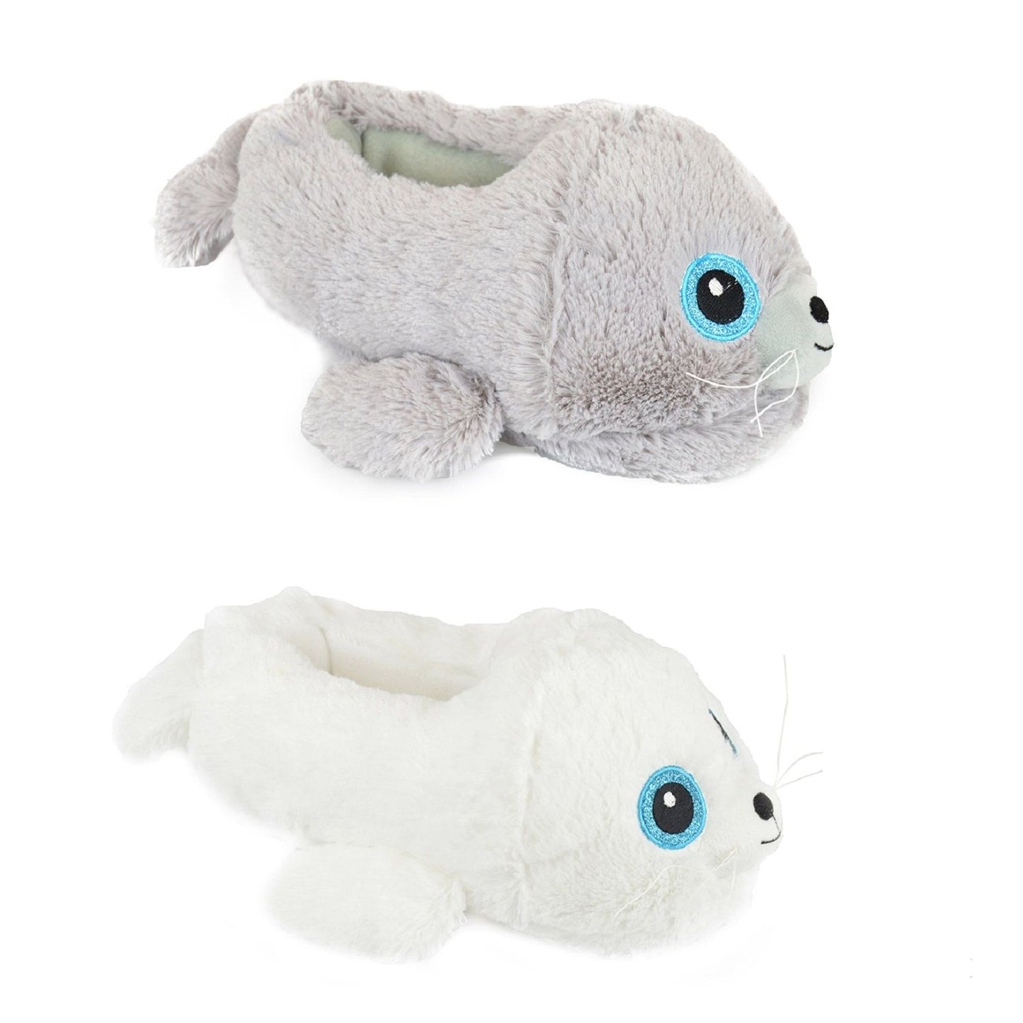 Girls Plush Novelty Seal Slippers ~ UK 9-3