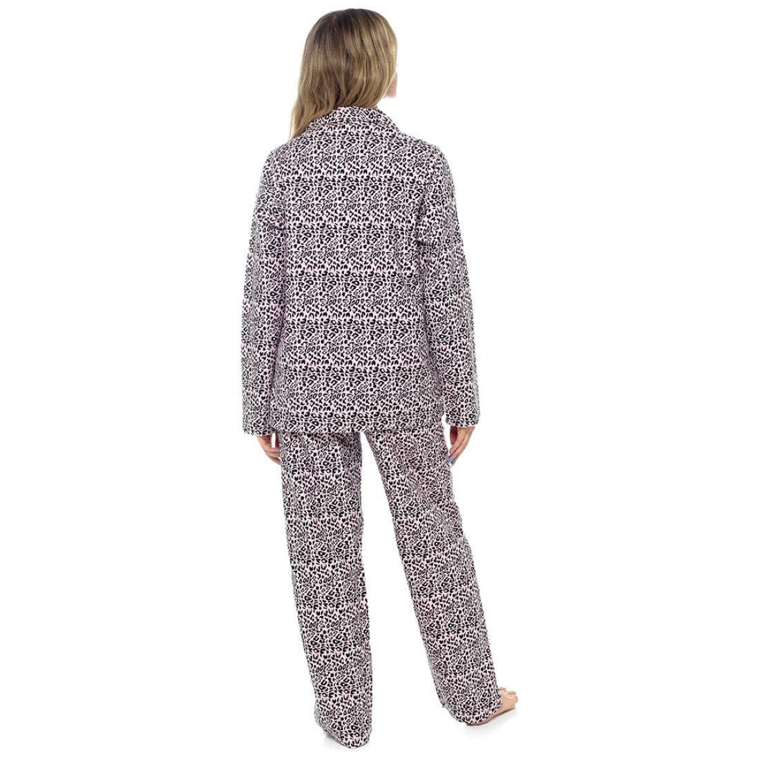 Ladies Leopard Print Pyjama Set in Matching Gift Bag ~ S-XL