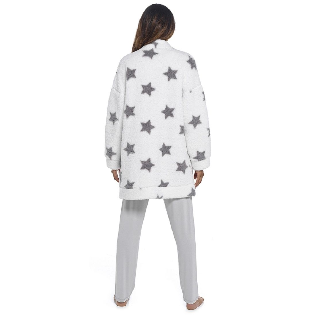 Ladies Sherpa Fleece Fluffy Edge to Edge Cardi Gown