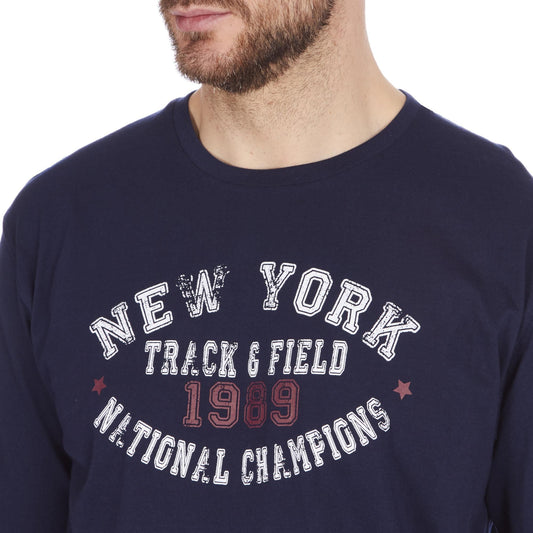 Mens French Terry Top and Bottoms Lounge / Pyjama Set ~ S-2XL