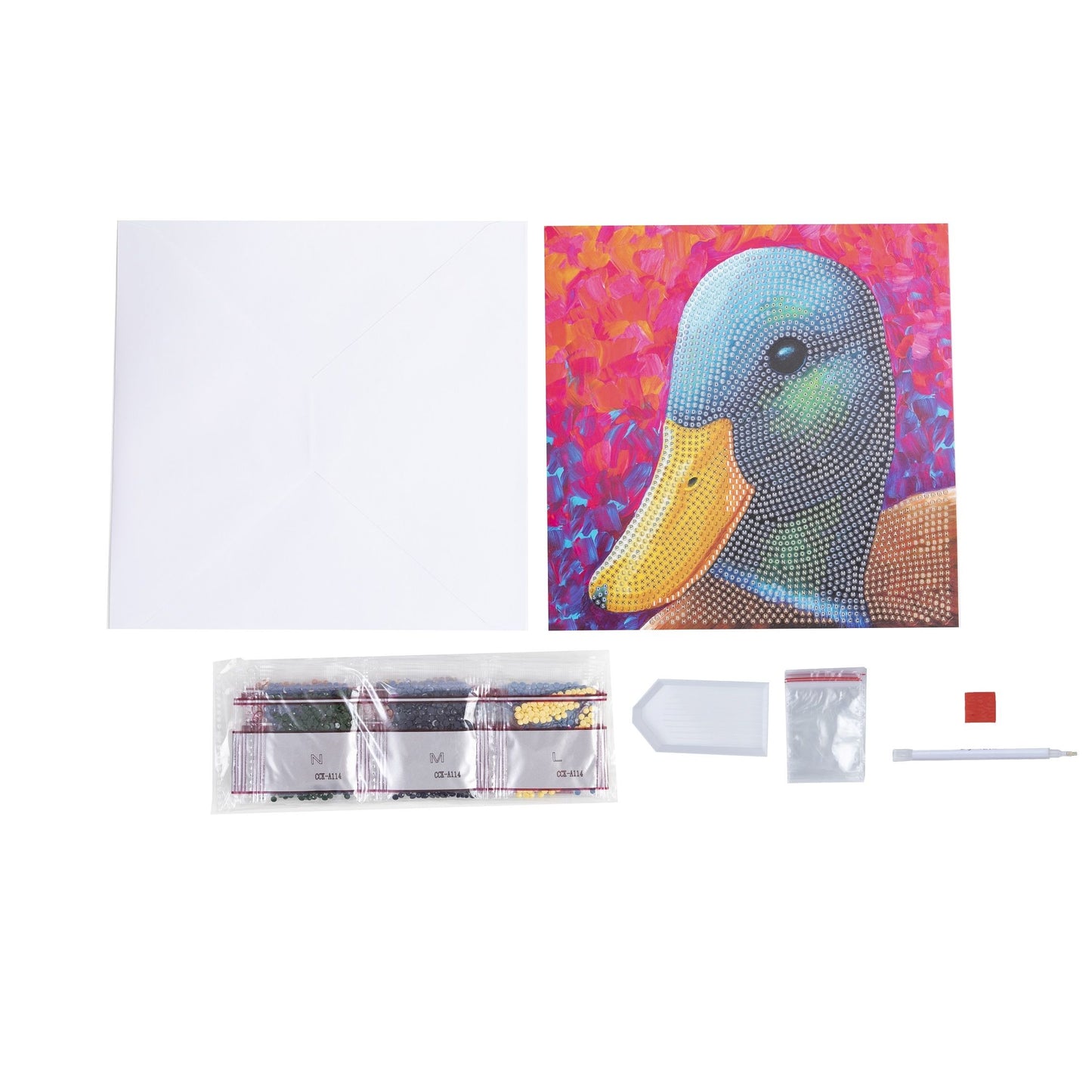 Craft Buddy DIY Crystal Art / Diamond Painting Greetings Card Kit - Delightful Duck