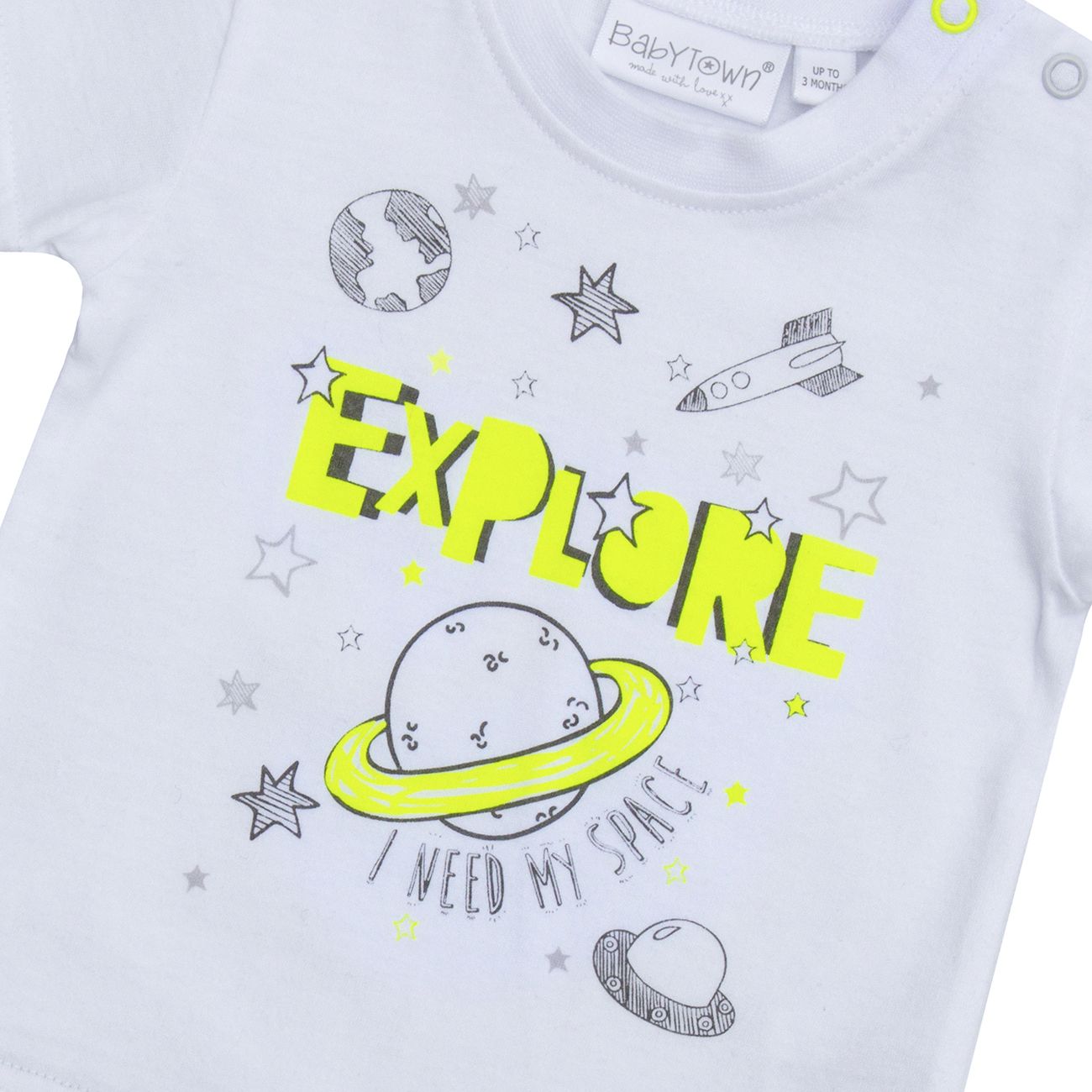 Babies Space Rocket Faux Top and Shorts Romper