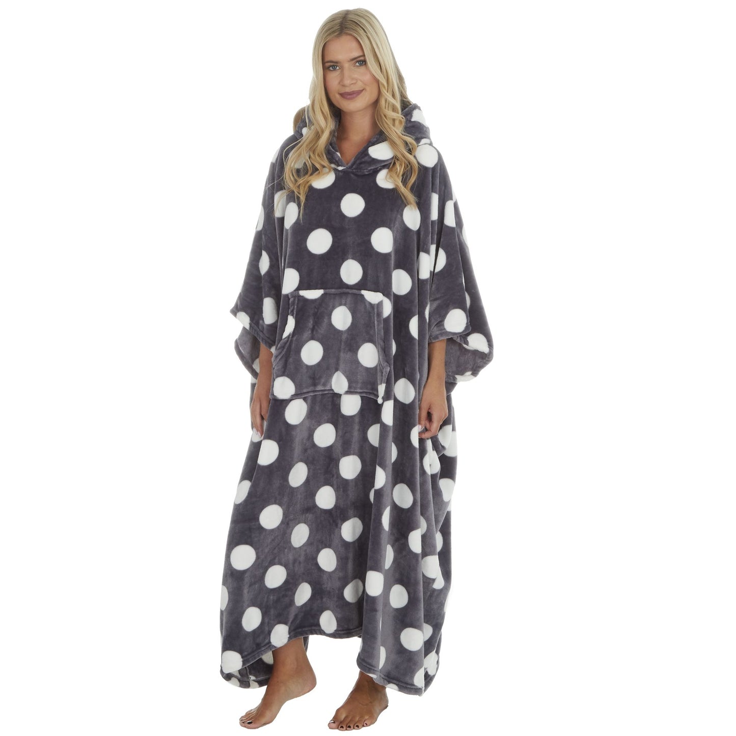 Ladies Fleece Long Hooded Poncho