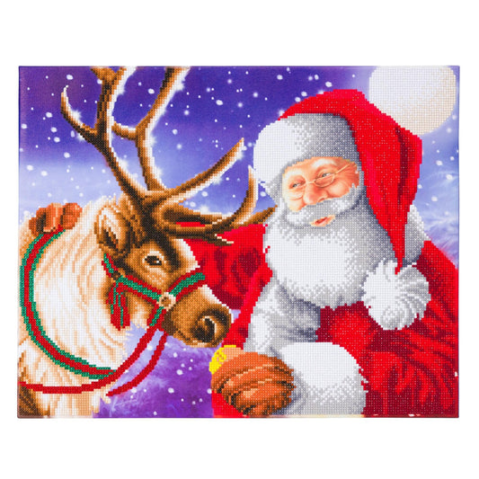 Craft Buddy Mounted Crystal Art Kit 40cm x 50cm - Santa's Best Friend