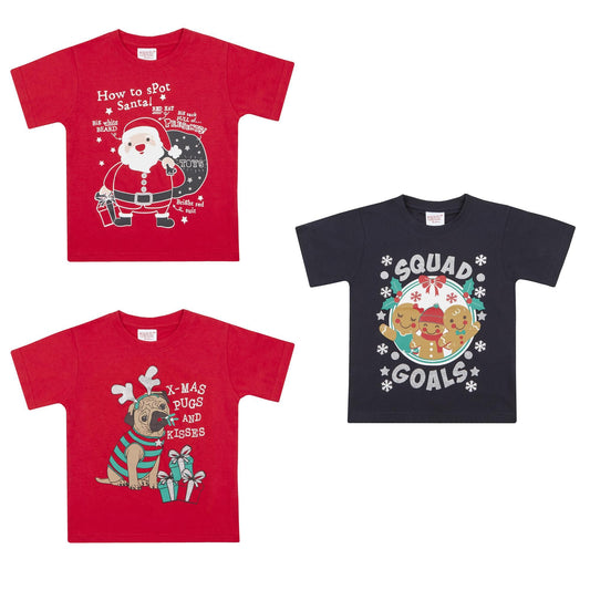 Childrens Novelty Christmas Design T Shirts ~ 2-6 years