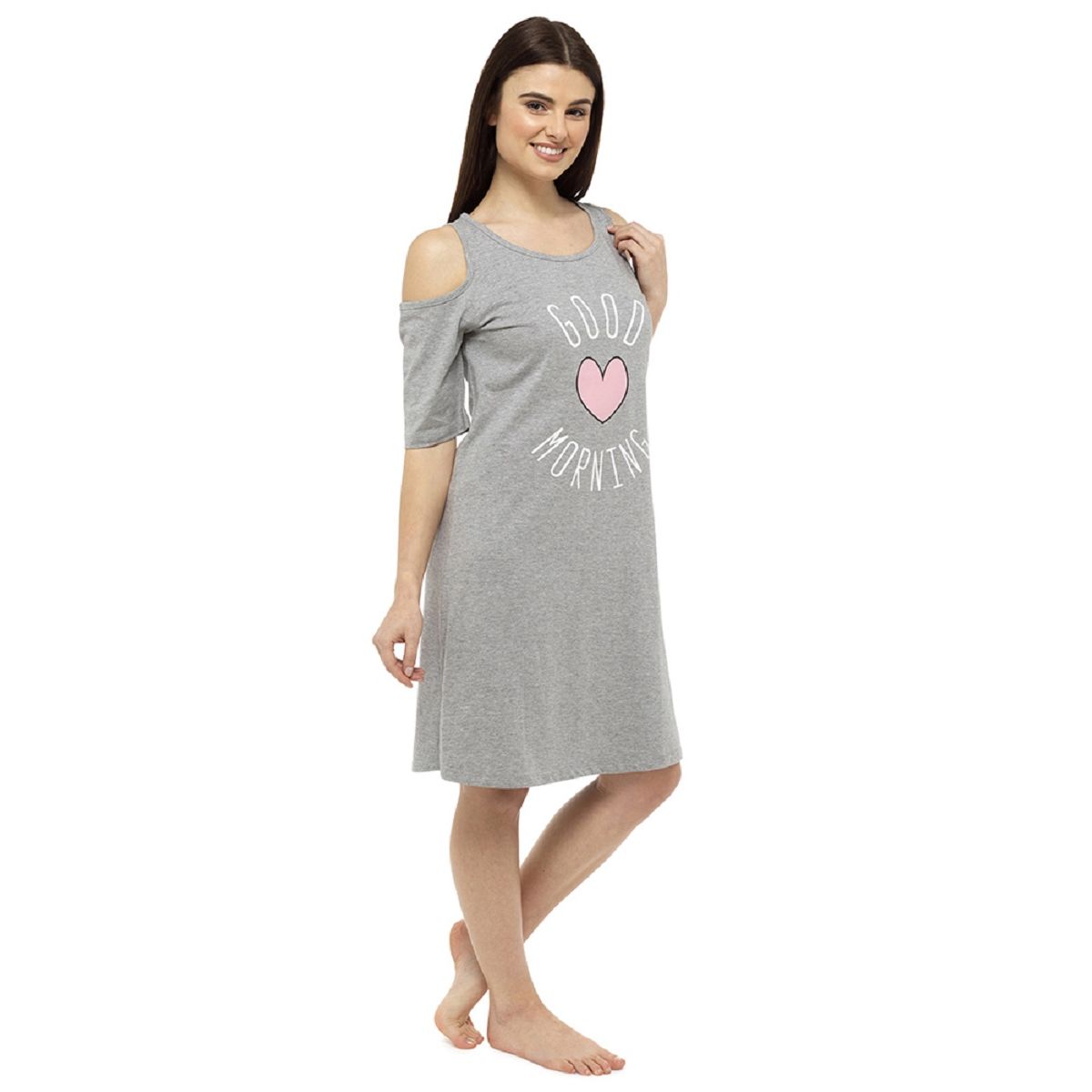 Ladies Cold Shoulder Cotton Jersey Nightdress ~ S-XL