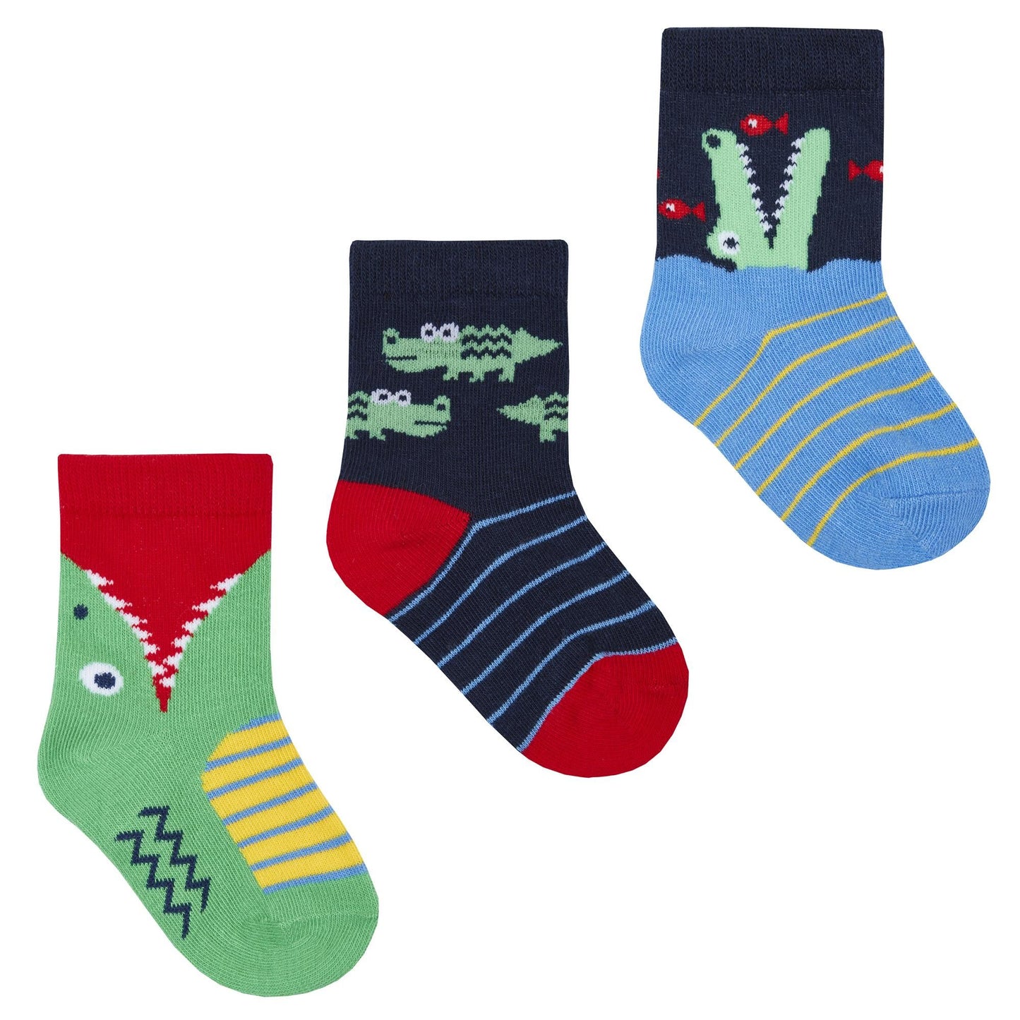 Babies 3 Pk Novelty Dinosaur or Crocodile Socks