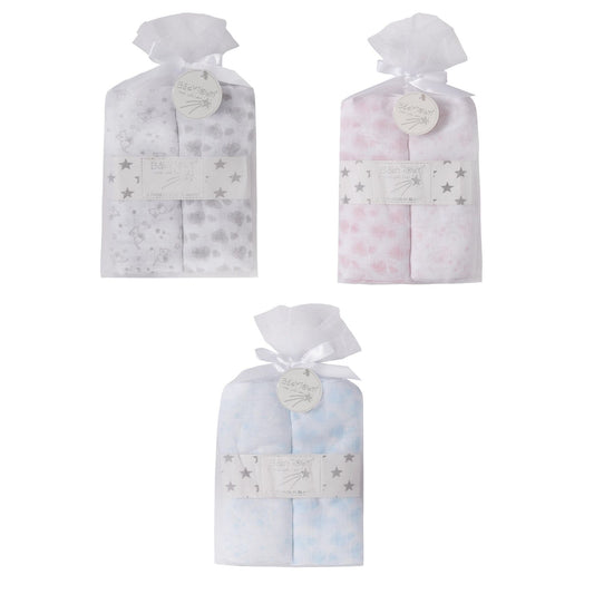 Babies 2 Pack Muslin Blankets