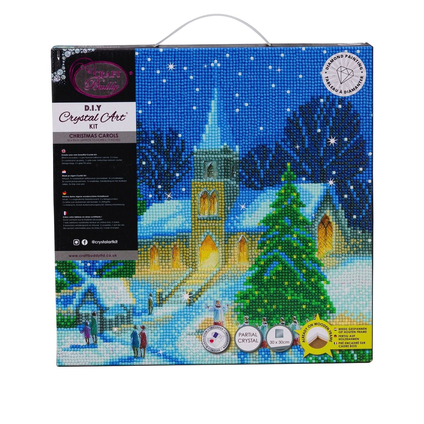 Craft Buddy Partial Crystal Mounted Crystal Art Kit 30cm x 30cm ~ Christmas Carols