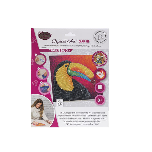 Craft Buddy DIY Crystal Art / Diamond Painting Greetings Card Kit - Tropical Toucan