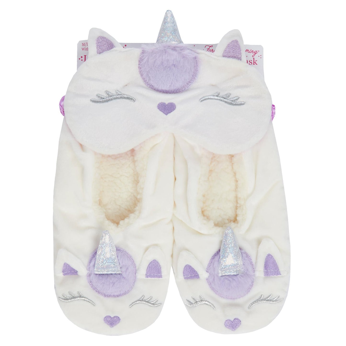 Ladies Eyemask and Fleece Lined Ballet Slipper Set