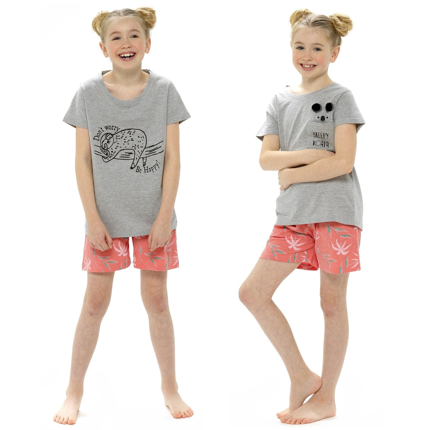 Childrens Sloth or Koala Design Shorts Pyjama Set ~ 7-13 years