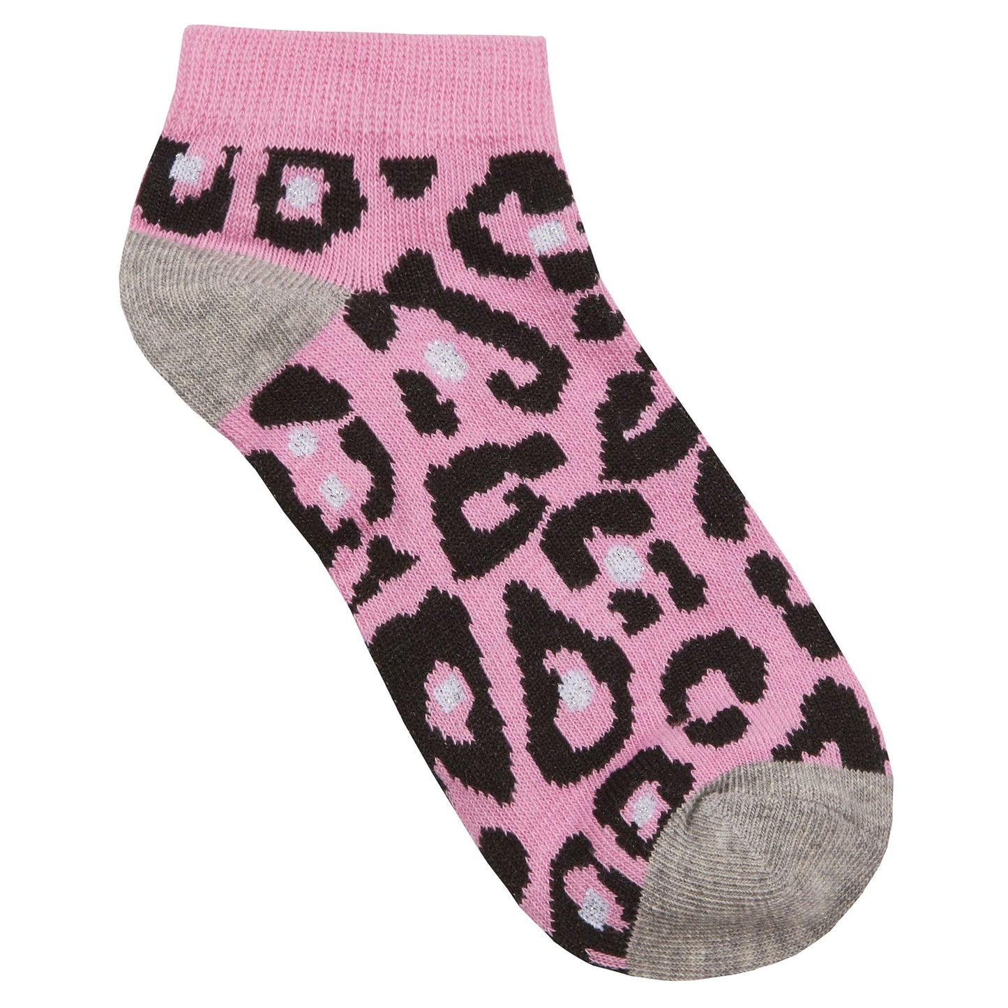Girls 6 Pairs Animal Print Trainer Socks