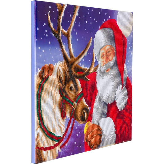 Craft Buddy Mounted Crystal Art Kit 40cm x 50cm - Santa's Best Friend