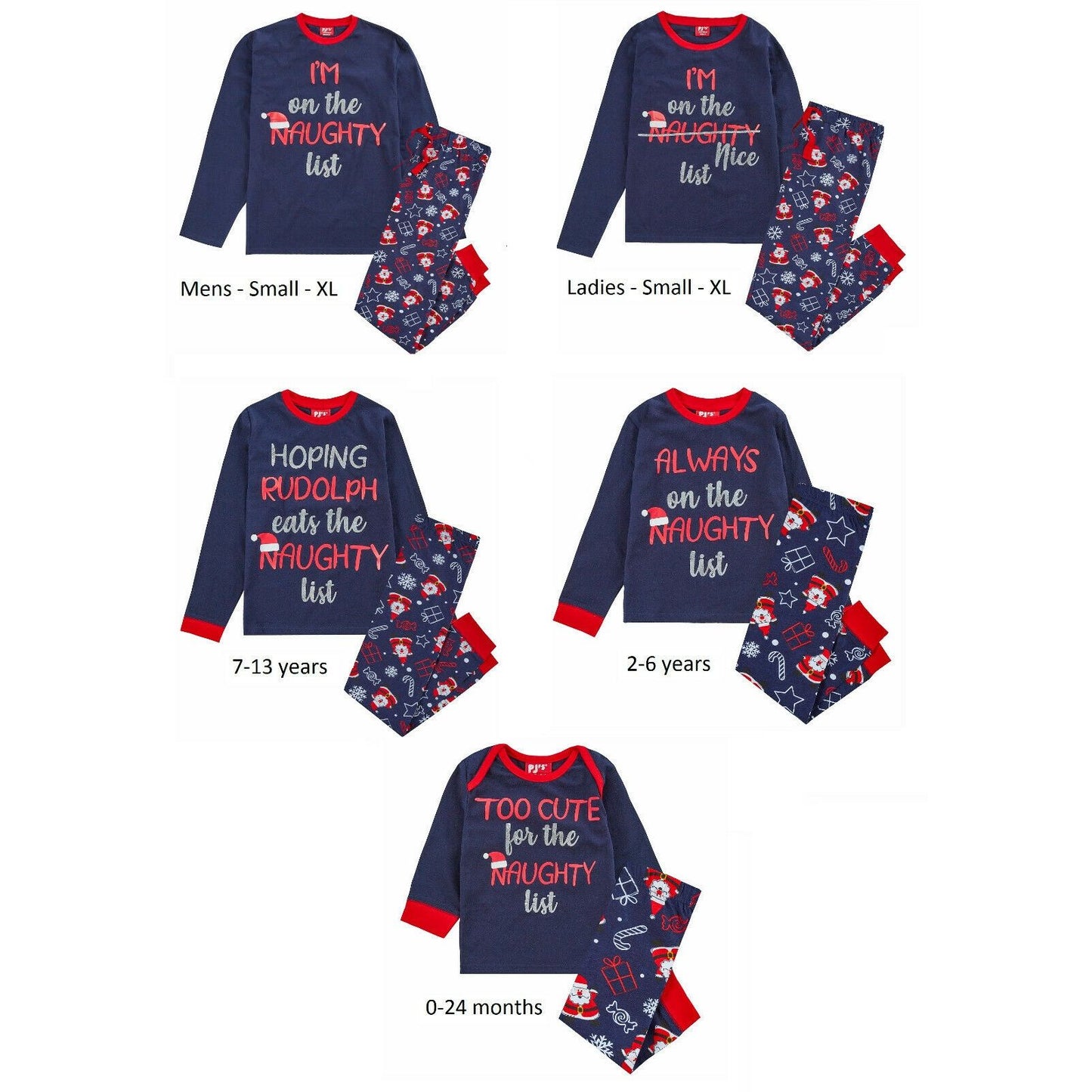 Family Christmas Naughty List Pyjama Set