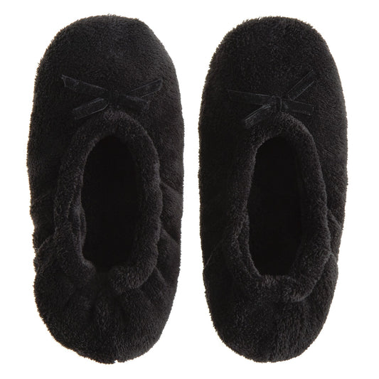 Ladies Bow Front Ballet Slippers