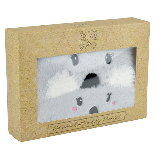 Koala Hot Water Bottle and Eye Mask Boxed Gift Set