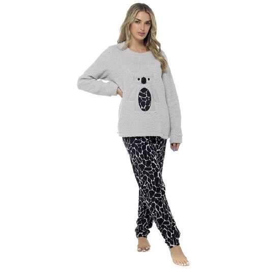 Ladies Koala Fleece Pyjama Set ~ S-XL