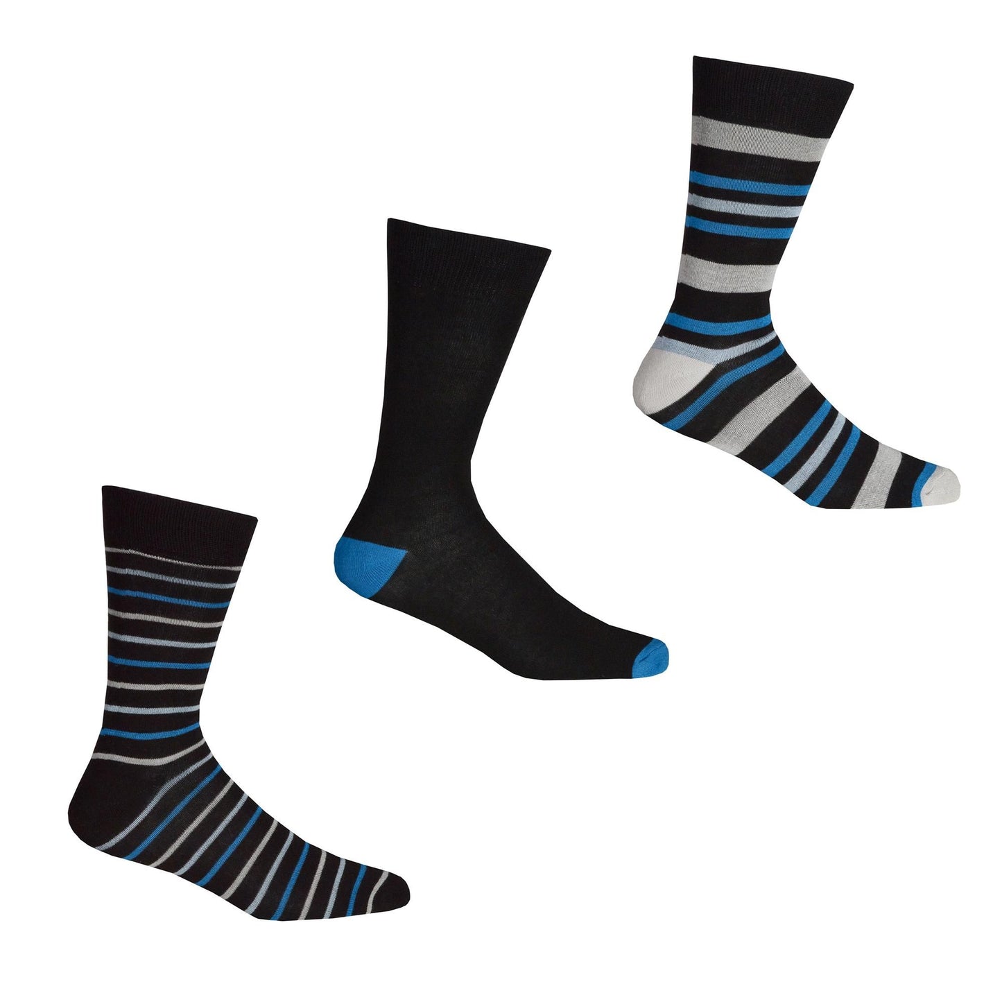 Mens 3 Pack of Striped Bamboo Socks