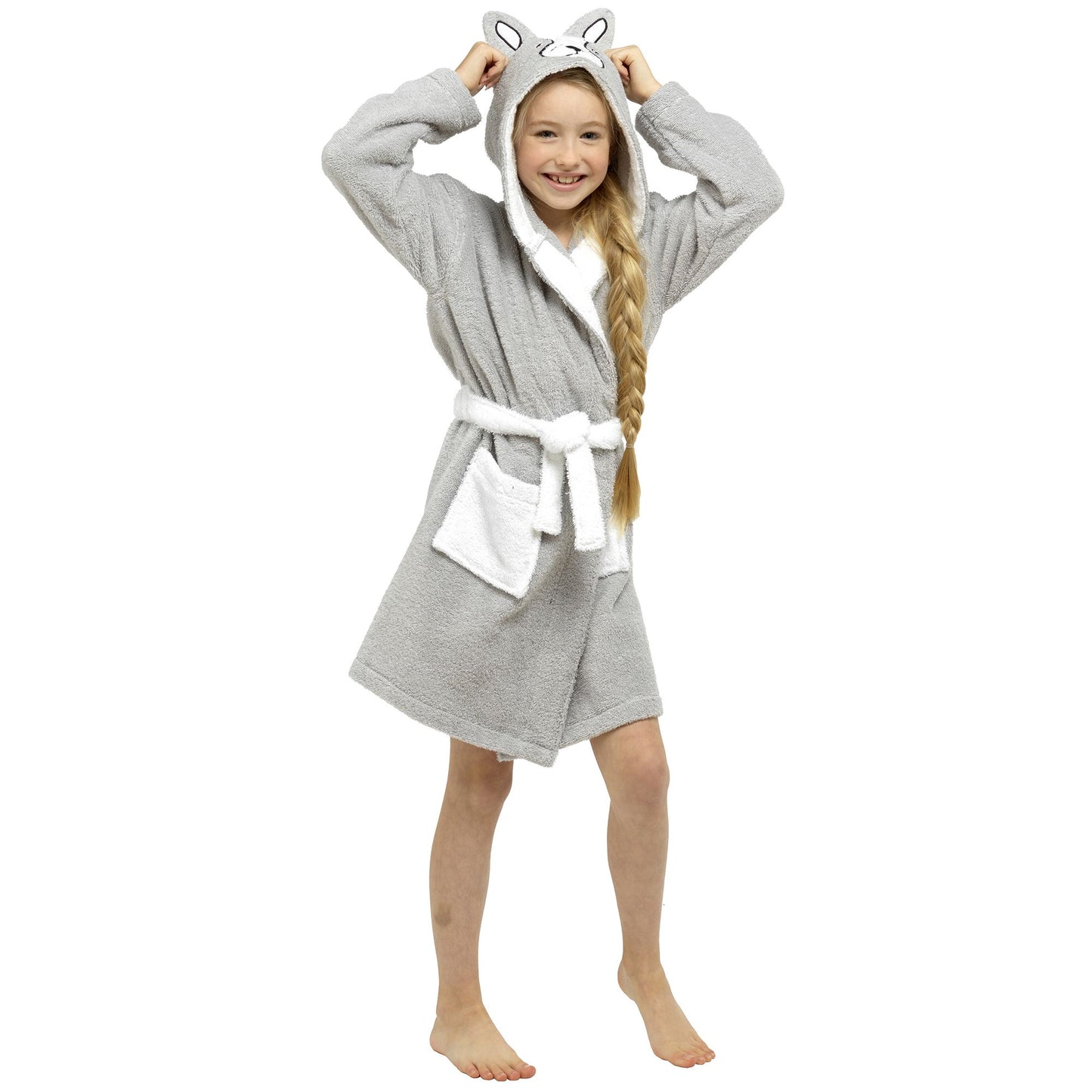 Childrens Novelty Animal Design Cotton Towelling Robe ~ 3-10 years